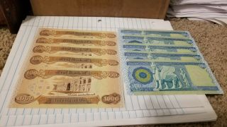 5 X 1,  000 Iraqi Dinar,  5 X 500 Iraqi Dinar,  10 Notes That Are All Uncirculated