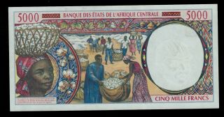CENTRAL AFRICAN STATES CONGO 5000 FRANCS 2000 PICK 104Cf UNC 2