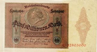 Germany - Berlin 5,  000,  000 Mark Notgeld 1.  6.  1923,  Choice Extra Fine,  90,