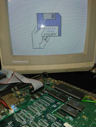 Commodore Amiga 1000 Motherboard with Daughterboard,  NO MONITOR, 6