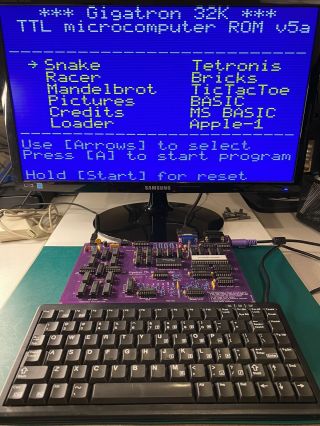 Full Kit Gigatron 8 Bit Homebrew Computer Kit W/ Pcb Adapter,  Chips & All Parts