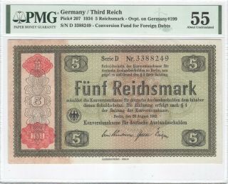 Germany 5 Reichsmark 1934 P - 207 Pmg 55