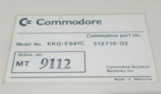 Commodore Amiga 2000 Keyboard,  KKQ - E94YC,  312716 - 02,  READ 6