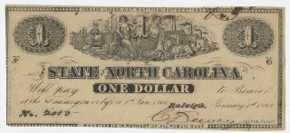 The State Of North Carolina One Dollar 1863