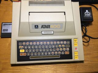Atari 400 Computer Av Mod.  W/ Power Supply,  Cables And Game Cart.
