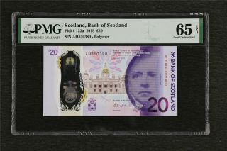 2019 Scotland Bank Of Scotland 20 Pounds Pick 132a Pmg 65 Epq Gem Unc