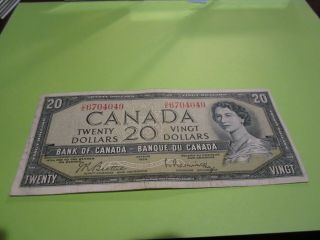 1954 - Canadian $20 Bill - Twenty Dollar Note - Ue6704049