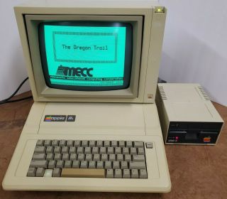 Restored Apple Iie Computer With Disk Drive And Apple Monitor Ii