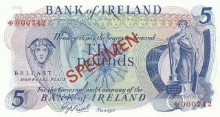 Northern Ireland - 1978 - 5 Pounds - Belfast - Specimen - Unc - Banknote