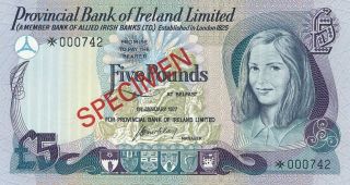 Northern Ireland - 1977 - 5 Pounds - Belfast - Specimen - Unc - Banknote