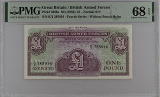 Great Britain 1 Pound Nd 1962 P M36 Gem Unc Pmg 68 Epq Top Pop