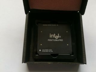 Intel Pentium Pro 200mhz Black Sl259 1mb Open Box Rare Vintage Cpu,  Gold,  Nos