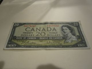 1954 - Canadian Twenty Dollar Bill - $20 Canada Note - Se4174247