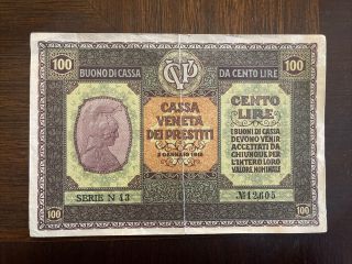 Italy 100 Lire 1918 Banknote
