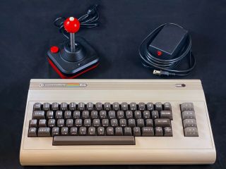 Commodore 64 Computer - Cleaned & W/ Power Supply,  Wico Joystick