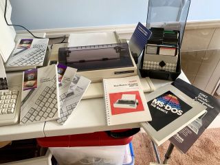 Tandy 1000 EX Personal Computer Monitor Modem Printer Drive Disk Games Joy Stick 3