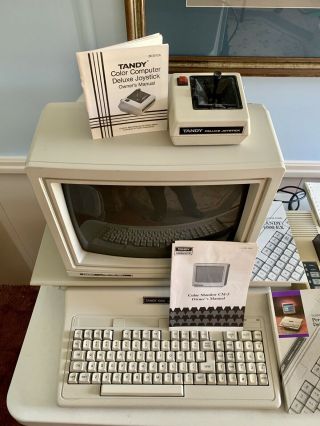 Tandy 1000 EX Personal Computer Monitor Modem Printer Drive Disk Games Joy Stick 4