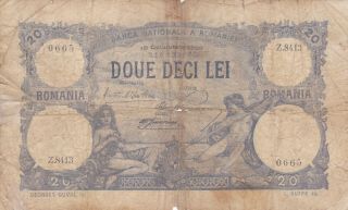 20 Lei Vg - Banknote From Romania 1928 Pick - 20 Rare