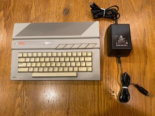 Atari 130xe Computer With Power Cable Adapter,  Unit Powers On.