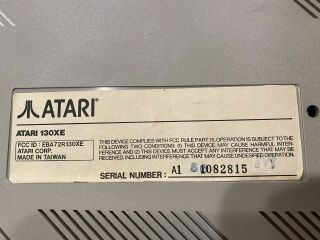 Atari 130XE Computer with Power CABLE ADAPTER,  UNIT POWERS ON. 2
