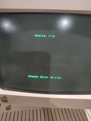 Apple IIc,  A2S4000 computer,  Monitor,  Printer,  Disc Drive,  appleworks software 2