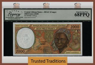 Tt Pk 103cg 2000 Central African States / Congo 2000 Francs Lcg 68 Ppq
