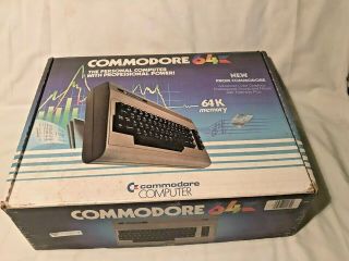 Commodore 64k Personal Keyboard Computer W/box & Power Supply