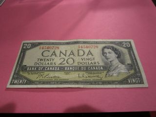1954 - $20 Canada Note - Canadian Twenty Dollar Bill - Cw4540728
