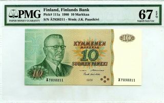 Finland 10 Markkaa 1980 Fin Lands Bank Pick 111 A Gem Unc Lucky Money Value $128