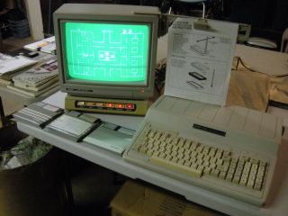 Tandy 1000 Ex Computer,  Monitor,  Power Switch,  Software & Accessories,