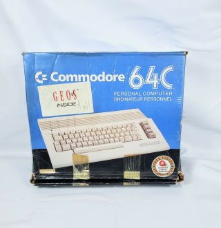 Commodore 64c Computer W/original Box,  Power Supply & Video Cable