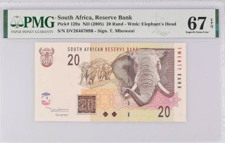 South Africa 20 Rands Nd 2005 P 129 A Gem Unc Pmg 67 Epq