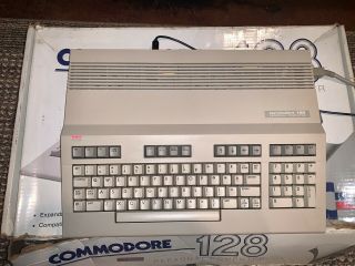 Commodore 128 Computer w/ Power Supply,  Cables - & 2