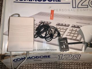 Commodore 128 Computer w/ Power Supply,  Cables - & 4