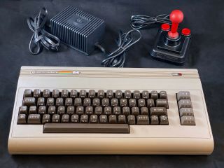 Commodore 64 Computer - Cleaned & W/ Power Supply,  Joystick