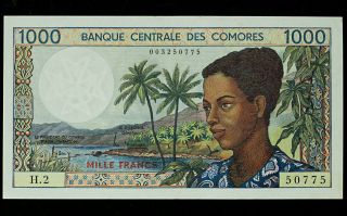Comores 1000 Francs Nd (1986) Ef P - 11a French Colonial Banknote