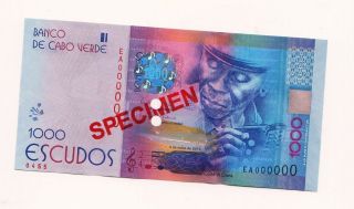 Specimen: Cape Verde,  1000 (1,  000) Escudos,  2014 (2015),  P -,  Unc