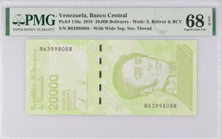 Venezuela 20000 Bolivares 2019 P 110 A Gem Unc Pmg 68 Epq