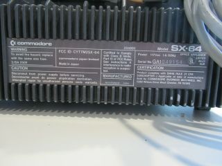 COMMODORE SX - 64 EXECUTIVE PORTABLE COMPUTER SX64 6