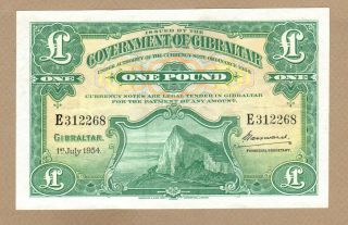 Gibraltar: 1 Pound Banknote,  (xf),  P - 15c,  01.  07.  1954,