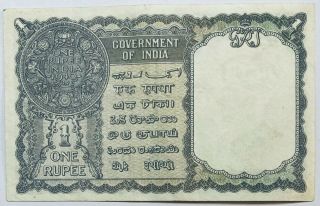 GOVERNMENT OF INDIA 1 RUPEE BANKNOTE KING GEORGE VI BRITISH RULE 1940 ASIA GVR 2