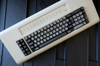 IBM 5251 Beamspring Keyboard with Blue Keycaps 2