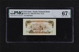 1966 Viet Nam - South National Bank 10 Xu Pick 37a Pmg 67 Epq Gem Unc