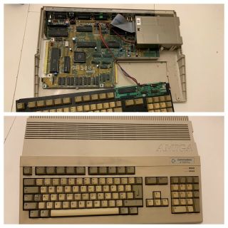 Amiga 500,  Plus - Clear Pics Of Motherboard - No Picture - Both Power Lights On