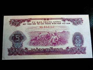 Vietnam 1963 5 Dong P - R6 Choice Uncirculated,  Note Same As Pictured.