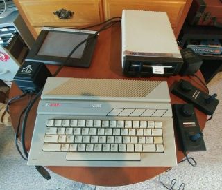 Atari 65xe With Atari 1050 Extrnal Disk Drive,  With Accessories,  Games