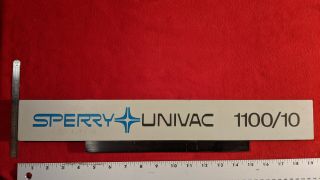 Univac 1100/10 Console Header/banner/masthead Off Mainframe Cpu