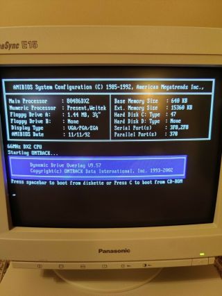 Unisys SG3400 486DX2 66mhz 16MB RAM 1GB HDD Yamaha OPL3 Audician LAN DOS win95 5