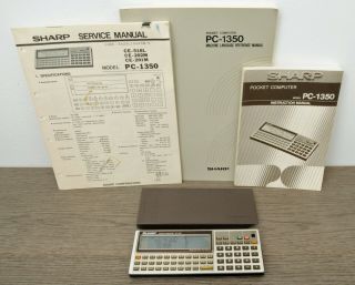 Sharp Pc - 1350 Pocket Computer W/case & Manuals - &