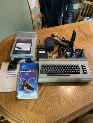 Commodore 64 Personal Computer Bundle Keyboard,  Disk Drive Ac/av,  Modem More